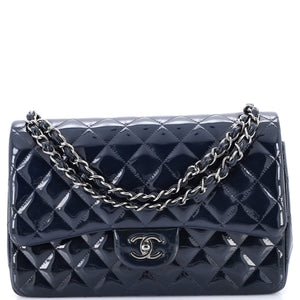 Classic Double Flap Bag Quilted Patent Jumbo