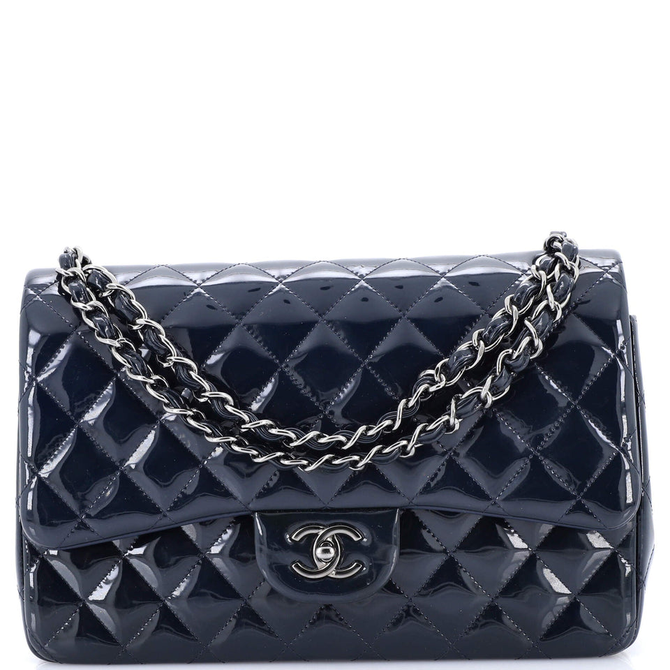 Classic Double Flap Bag Quilted Patent Jumbo