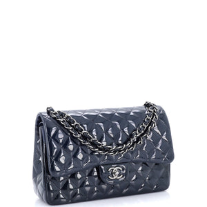 Classic Double Flap Bag Quilted Patent Jumbo