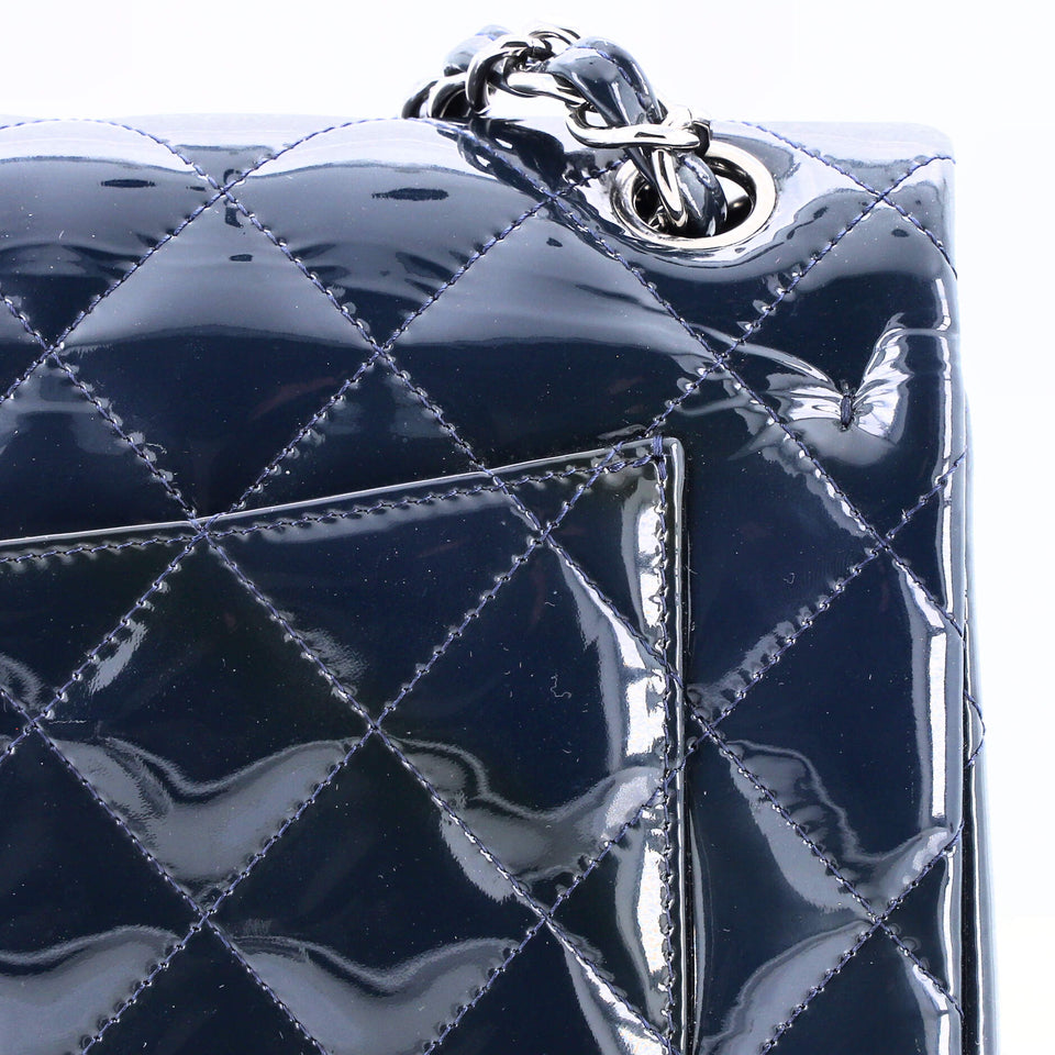Classic Double Flap Bag Quilted Patent Jumbo