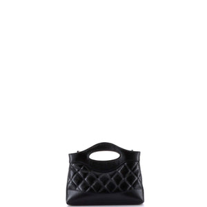 31 Shopping Bag Clutch with Chain Quilted Shiny Crumpled Calfskin Small