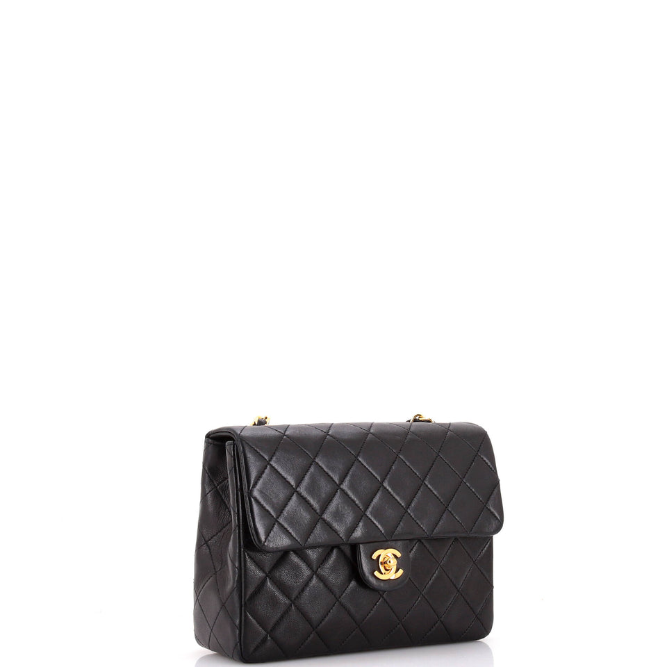 Vintage Square Classic Flap Bag Quilted Lambskin Small