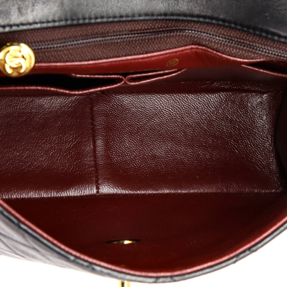 Vintage Square Classic Flap Bag Quilted Lambskin Small