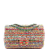 Classic Single Flap Bag Quilted Tweed Medium