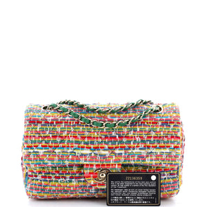 Classic Single Flap Bag Quilted Tweed Medium
