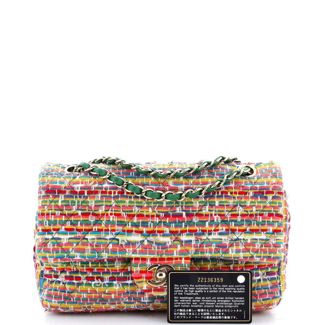 Classic Single Flap Bag Quilted Tweed Medium
