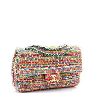 Classic Single Flap Bag Quilted Tweed Medium