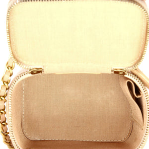 Classic Top Handle Vanity Case with Chain Quilted Lambskin Mini