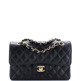 Classic Double Flap Bag Quilted Caviar Small