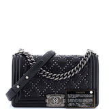 Boy Flap Bag Studded Quilted Distressed Calfskin Old Medium