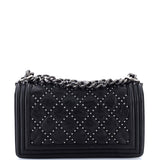Boy Flap Bag Studded Quilted Distressed Calfskin Old Medium