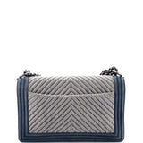 Boy Flap Bag Chevron Denim New Medium
