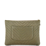 O Case Clutch Chevron Lambskin Medium
