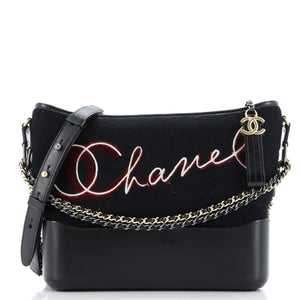 Paris-Hamburg Gabrielle Hobo Embroidered Wool and Calfskin Medium