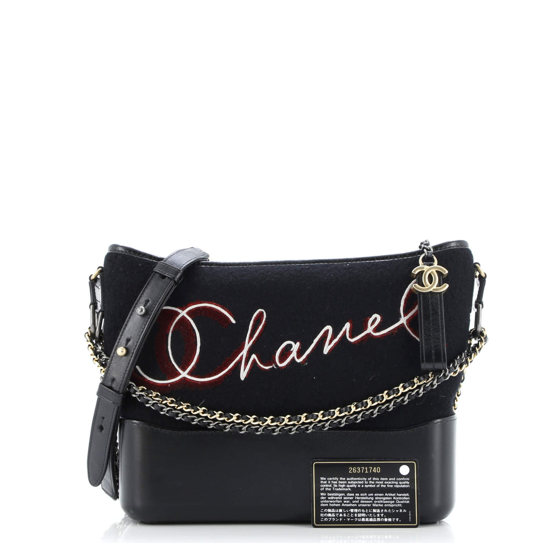 Paris-Hamburg Gabrielle Hobo Embroidered Wool and Calfskin Medium
