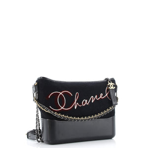 Paris-Hamburg Gabrielle Hobo Embroidered Wool and Calfskin Medium