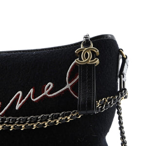Paris-Hamburg Gabrielle Hobo Embroidered Wool and Calfskin Medium