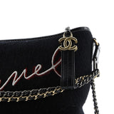 Paris-Hamburg Gabrielle Hobo Embroidered Wool and Calfskin Medium
