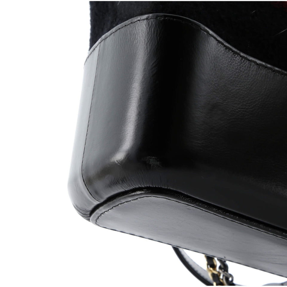 Paris-Hamburg Gabrielle Hobo Embroidered Wool and Calfskin Medium