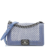 Boy Flap Bag Chevron Denim Old Medium