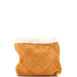 22 Chain Hobo Quilted Suede and Shearling Small