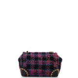 CC Chain Flap Bag Quilted Tweed with Leather Chain Detail Mini
