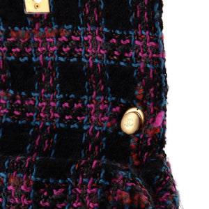 CC Chain Flap Bag Quilted Tweed with Leather Chain Detail Mini