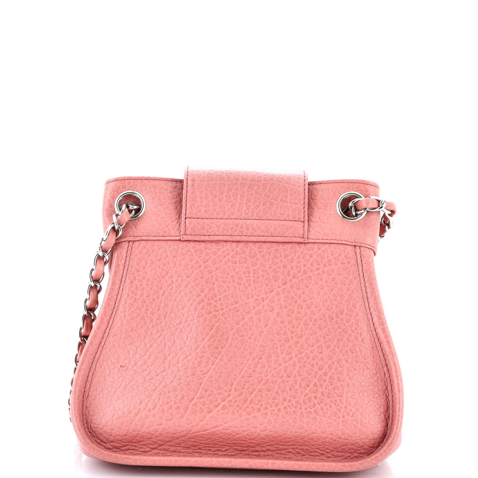 Mademoiselle Lock Accordion Shoulder Bag Leather Small