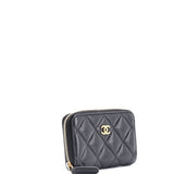 CC Zip Coin Purse Quilted Lambskin Small