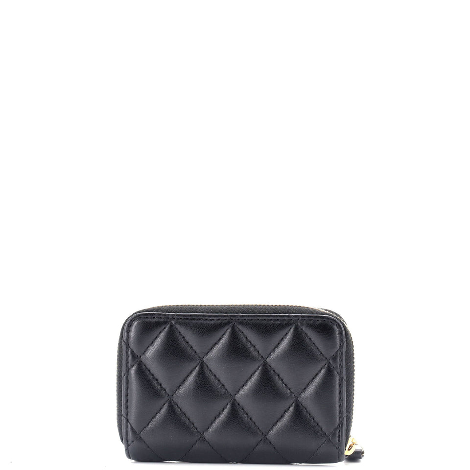 CC Zip Coin Purse Quilted Lambskin Small