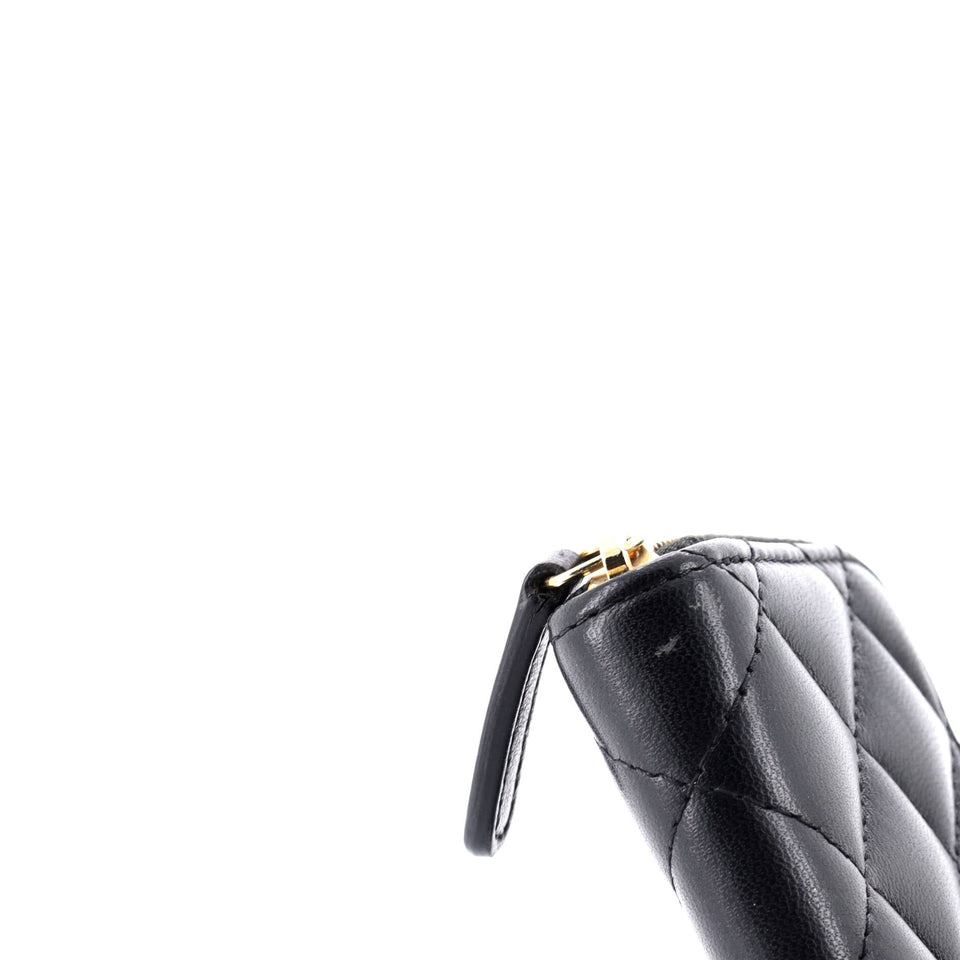 CC Zip Coin Purse Quilted Lambskin Small
