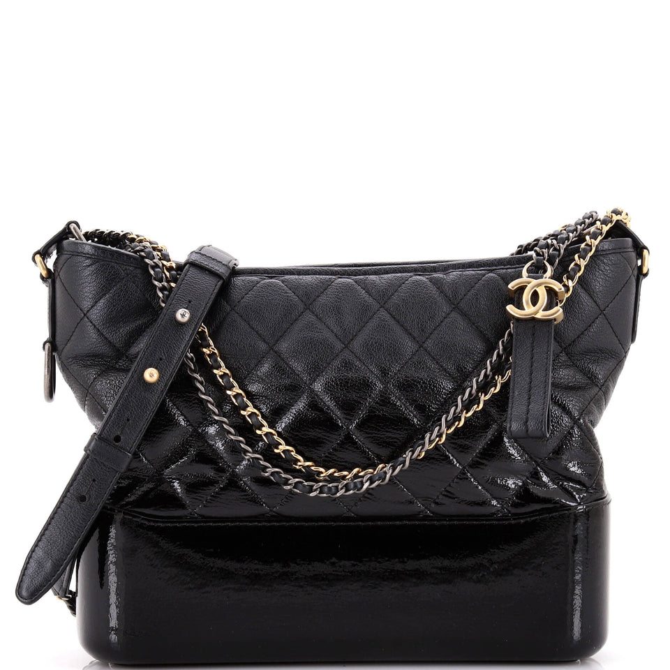 Gabrielle Hobo Quilted Goatskin and Patent Medium