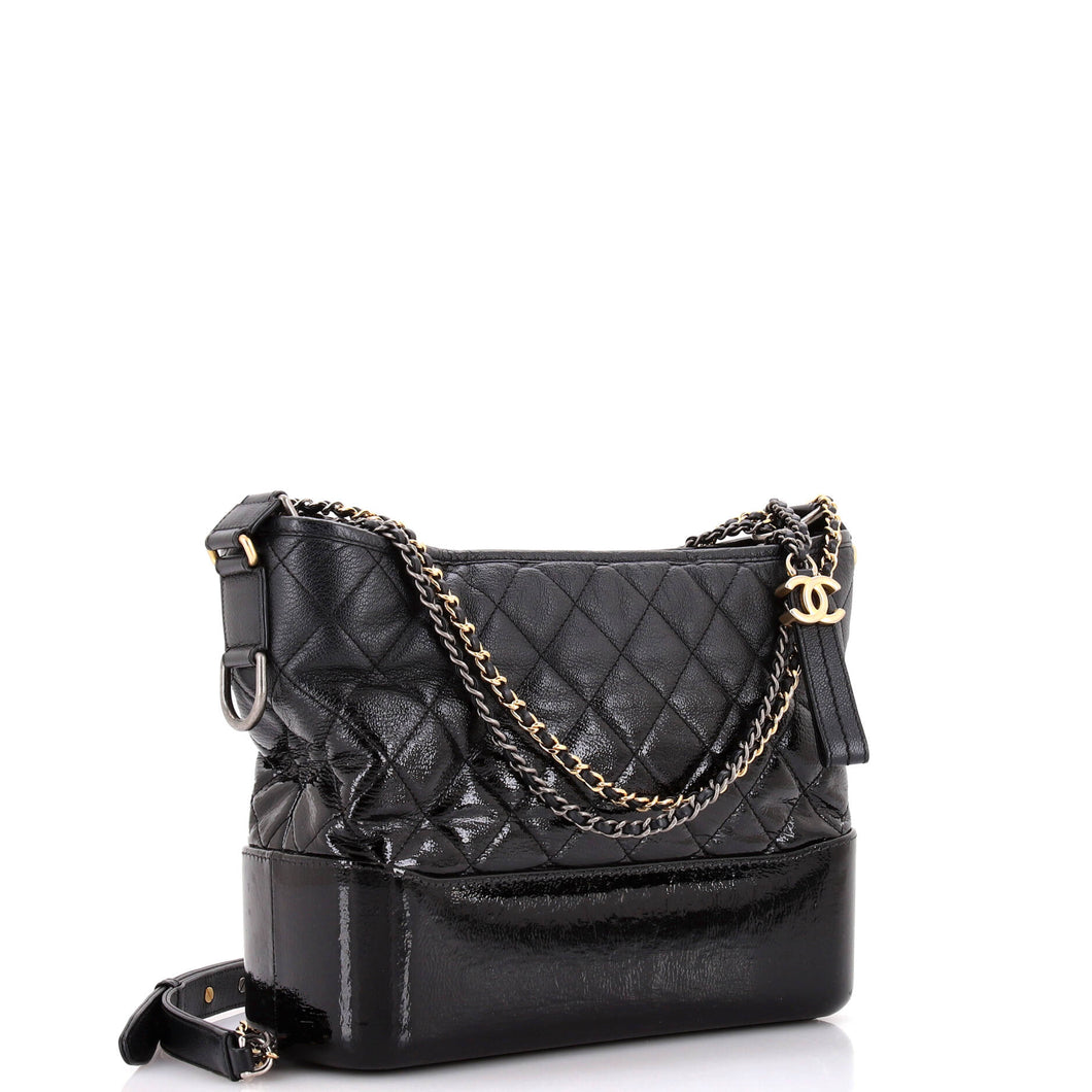 Gabrielle Hobo Quilted Goatskin and Patent Medium