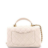 Classic Single Flap Top Handle Bag Quilted Caviar Mini