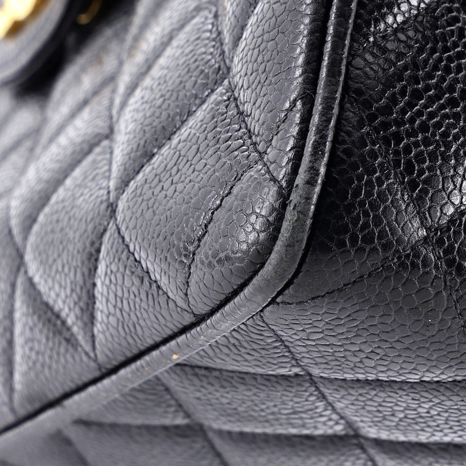 Vintage Front Pocket Camera Bag Quilted Caviar Medium