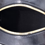 French New Wave Round Clutch with Chain Quilted Caviar