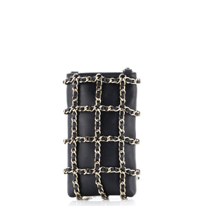Tech Me Out Clutch With Chain Lambskin