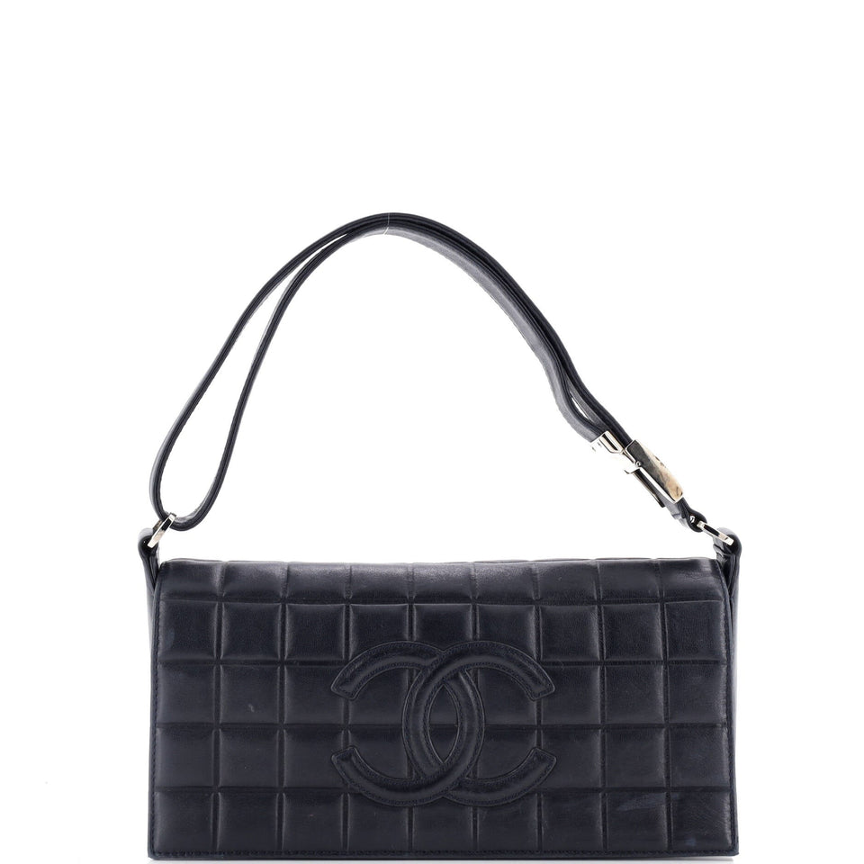 Chocolate Bar CC Flap Bag Quilted Leather East West
