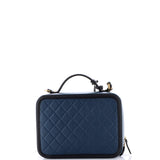 Filigree Vanity Case Quilted Caviar Large