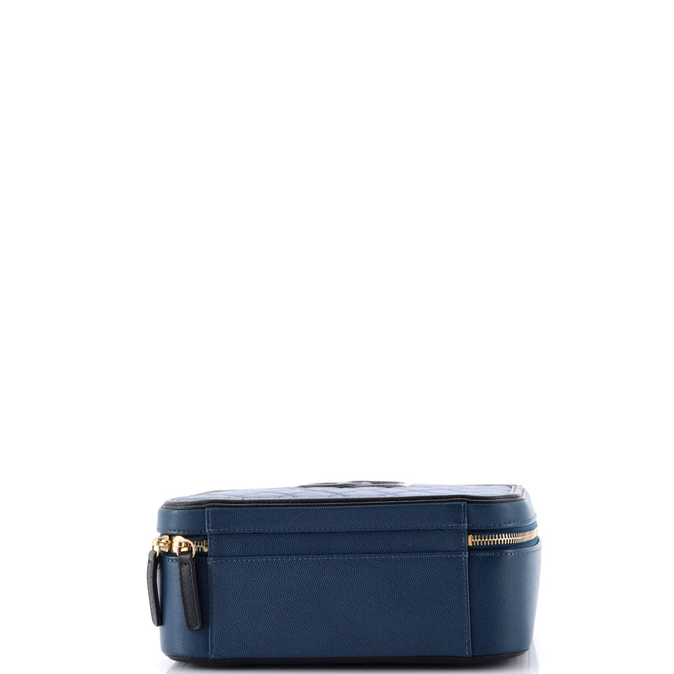 Filigree Vanity Case Quilted Caviar Large