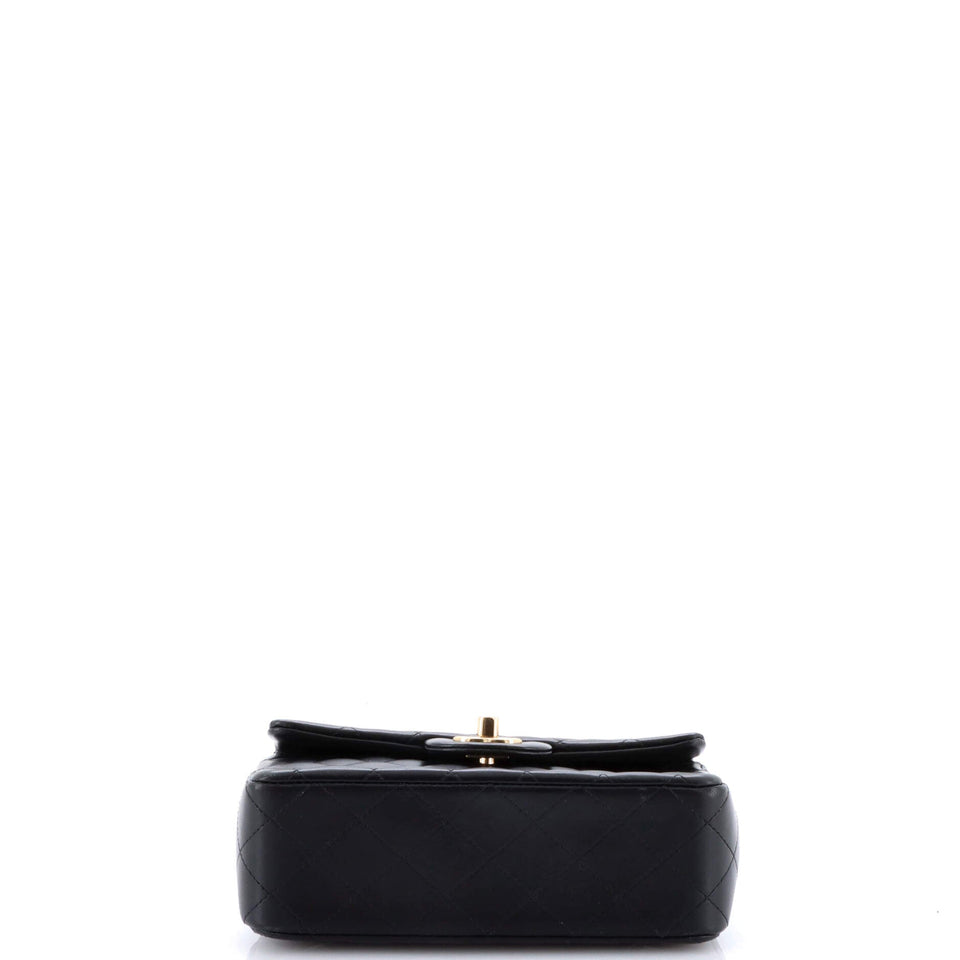 Classic Single Flap Top Handle Bag Quilted Lambskin Mini