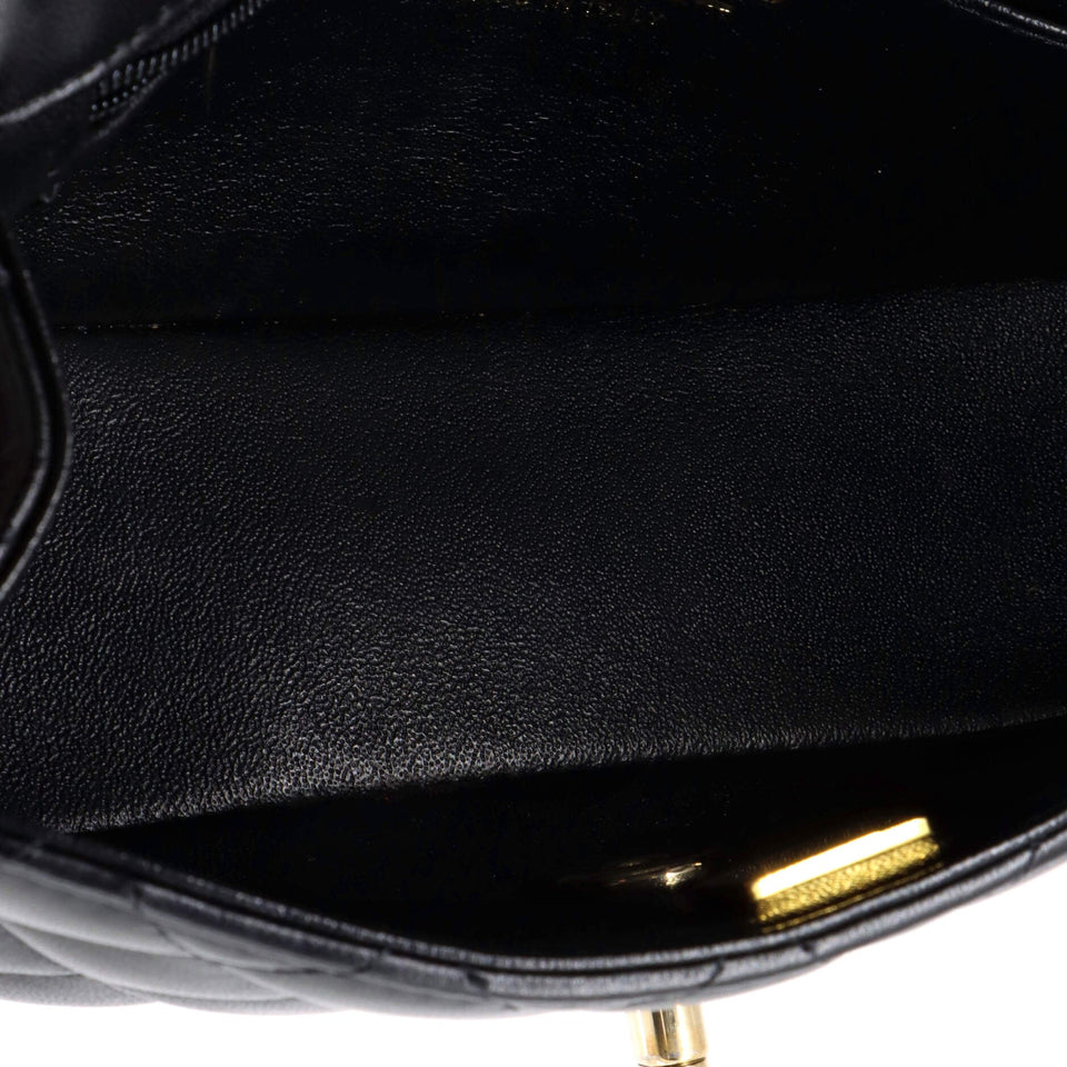 Classic Single Flap Top Handle Bag Quilted Lambskin Mini