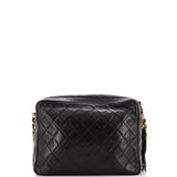 Vintage Camera Tassel Bag Quilted Leather Large