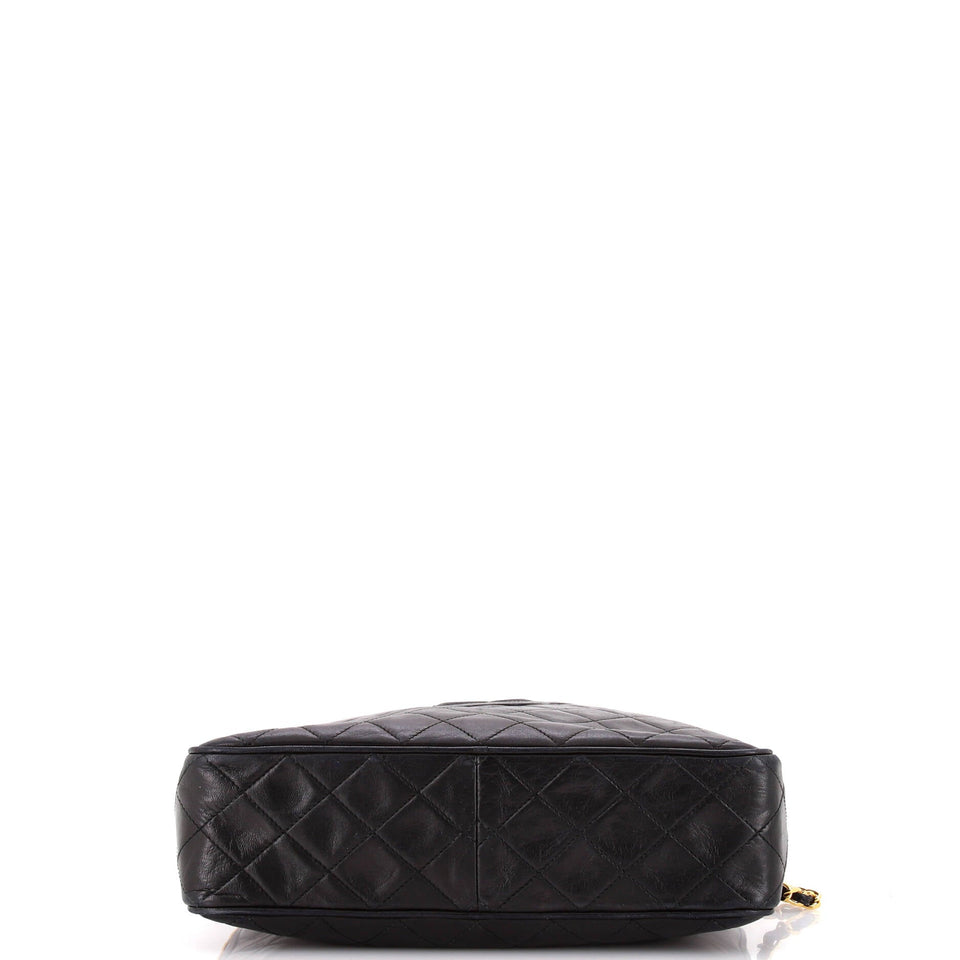 Vintage Camera Tassel Bag Quilted Leather Large