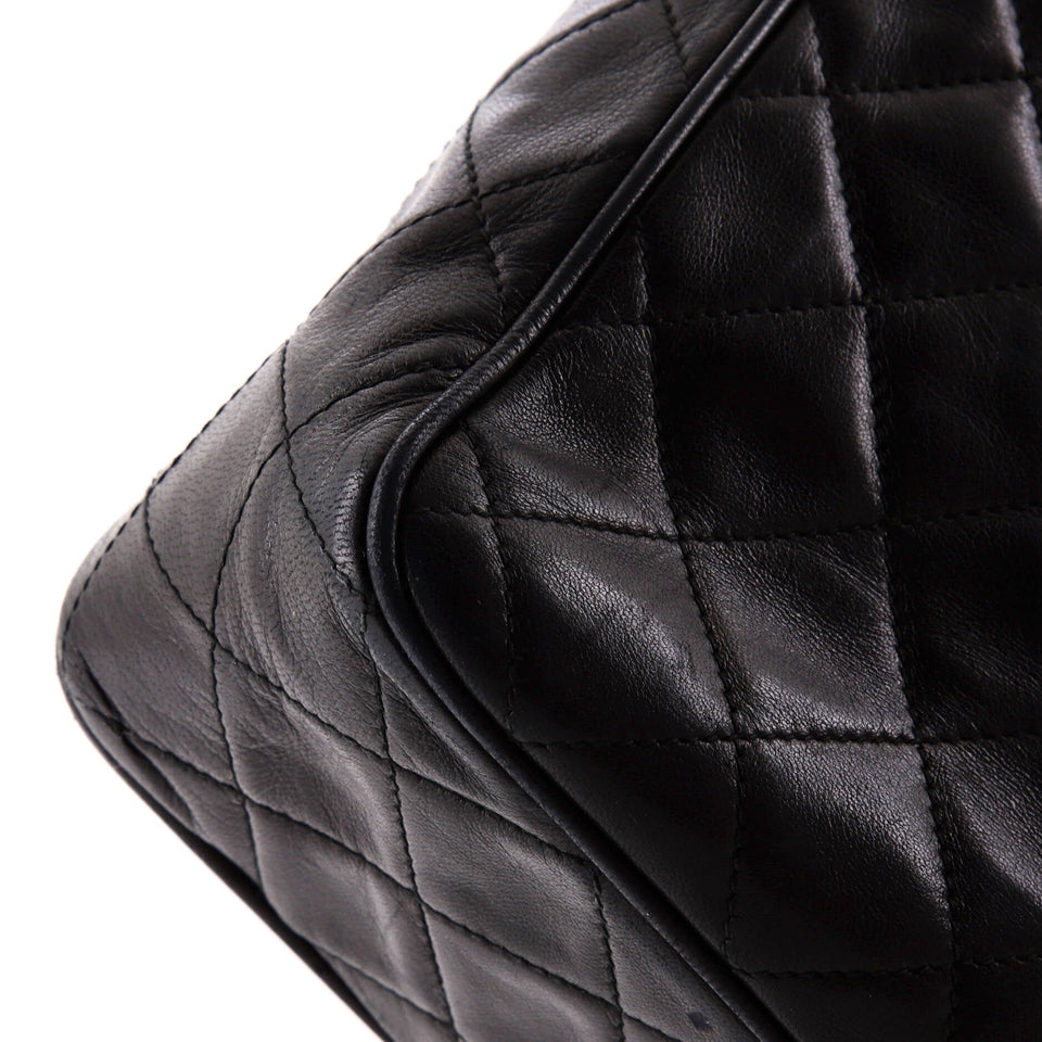 Vintage Camera Tassel Bag Quilted Leather Large
