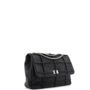 Chocolate Bar Mademoiselle Flap Bag Quilted Wool Jumbo