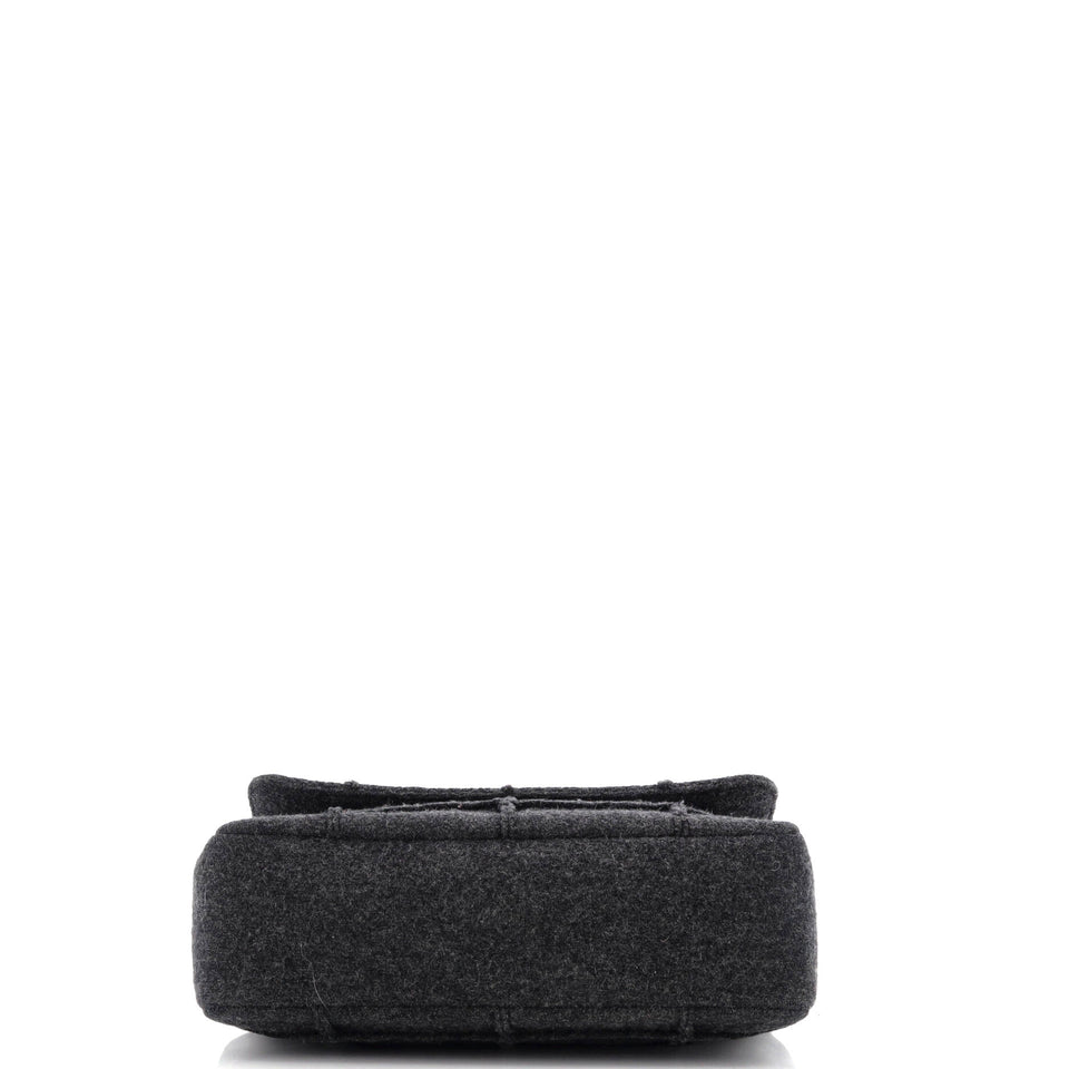 Chocolate Bar Mademoiselle Flap Bag Quilted Wool Jumbo