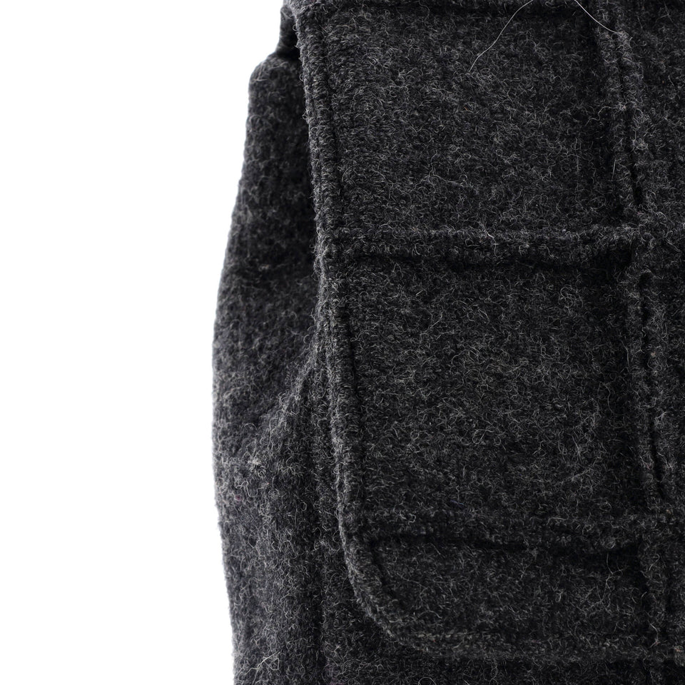 Chocolate Bar Mademoiselle Flap Bag Quilted Wool Jumbo