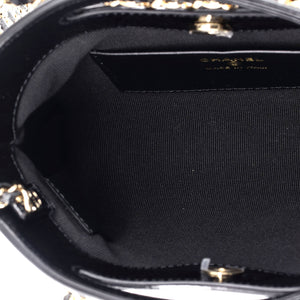 31 Shopping Bag Clutch with Chain Quilted Shiny Crumpled Calfskin Small