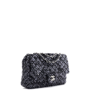 Classic Single Flap Bag Quilted Satin and Sequins Medium